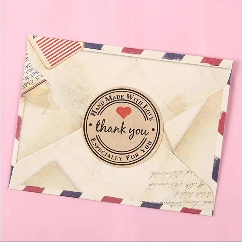 Roll of 500 Thank You Handmade Stickers